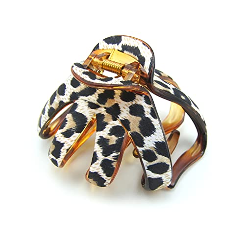 Noble Beautiful Big Large Elegant Temperament Women Ponytail Holder Hair Claw Clip(D104)(Leopard) miniatura 1