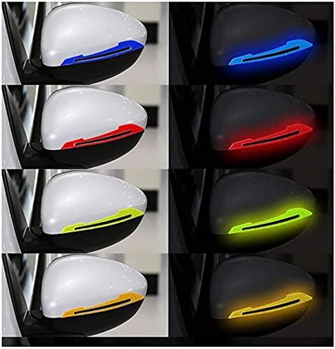 TRUE LINE Automotive Reflective Car Side Mirror Warning Molding Trim Sticker Safety Markers (Red)