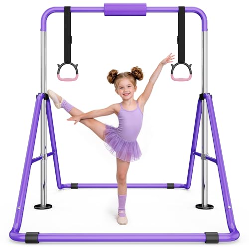 Dskeuzeew Gymnastikstange Kinder mit Verstellbarkeit Turnstange Kinder mit 13 Höhenstufen Reckstange Outdoor & Indoor Kinder Reckanlage für Horizontales Training Turngeräte für Kinder 312 Jahre