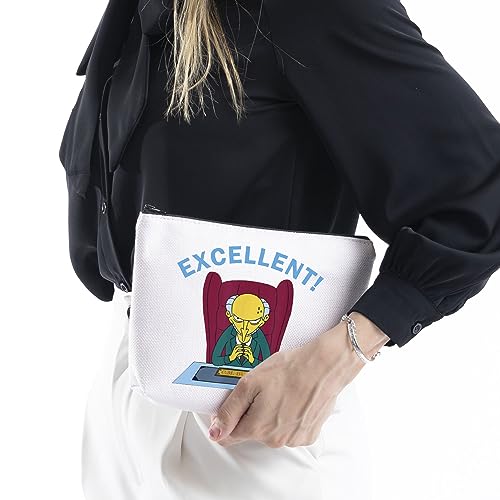 Funny 90’s Cartoons Show Inspired Mr. Burns Excellent Canvas Makeup Bag for Fans (Excellent! Bag EU) - Image 4
