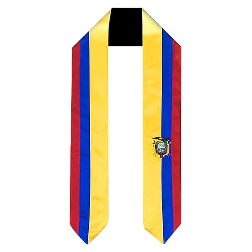 Vision Wear - Ecuador Flag Graduation Sash/Stole - Luxurious Cultural Symbol - Embrace Your Heritage - Pride & Honor Sash