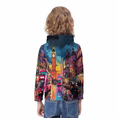 Pull à capuche Londres 3D vêtement d'hiver pour style de famille