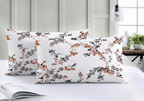 Image of Trance Home Linen 200 TC 100% Cotton Printed Pillow Covers | Pillow Cases | Set of 2 Piece Pillow Covers only |Standard Size (18 X 28 inch, Nile Peach)