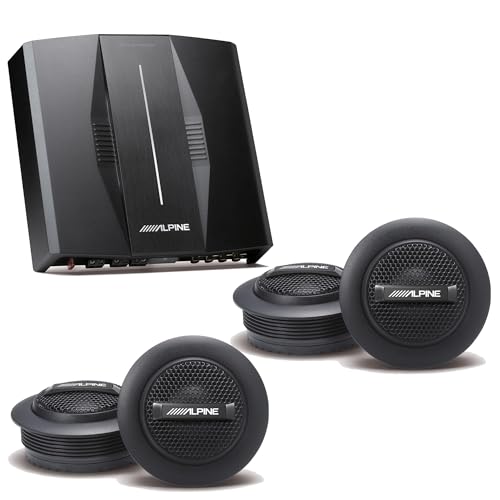 Image of Alpine PXE-C80-88 OPTIM8 8-Channel Hi-Res Digital Sound Processor Amplifier w/ (2) S-S10TW 1" Silk Dome Tweeter Set Bundle