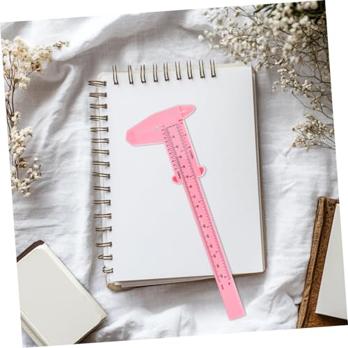 Calibrador plástico 15 cm rosa kit 4 piezas portátil miniatura 7