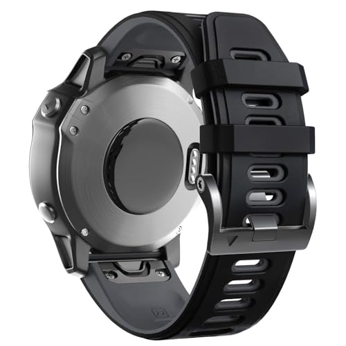 Bracelet montre Fenix 8 et 7 en silicone noir de 22mm