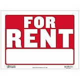 BAZIC Products For Rent Sign 12'x16', For Rent Rental House Home Apartment Car Auto Store Shops Business Waterproof Indoor Signage, 24-Pack