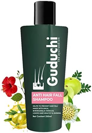 Guduchi the ayurvedism Amla, Bhringaraj & Hibiscus Anti Hair Fall shampoo | SLS & Paraben FREE | Natural Actives | 250ML, Pack of 1