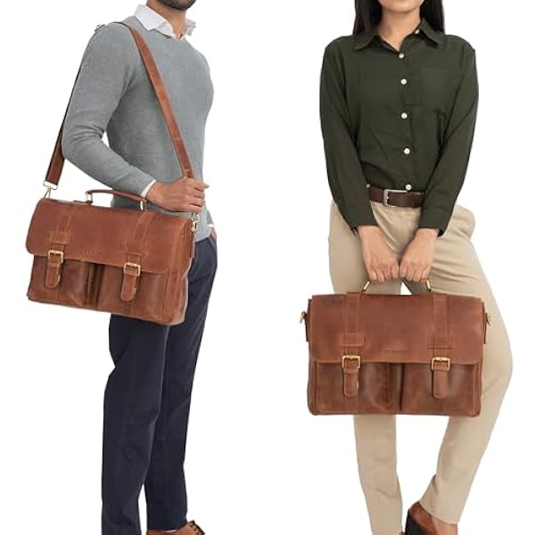 STILORD 'Zeus' Grote leren aktetas vintage leraarstas businesstas 15,6 inch laptoptas XL schoudertas heren echt leer bevestigbaar, Kleur:andorra - bruin
