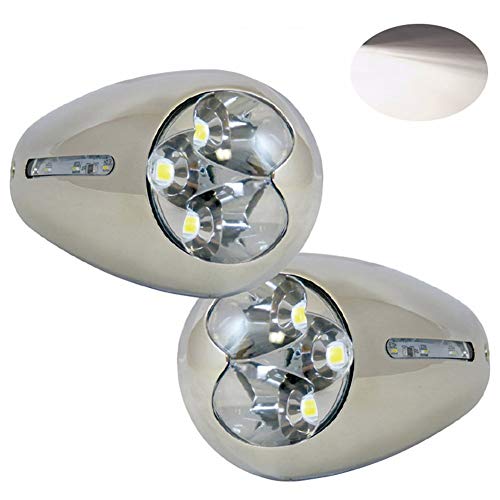 ZONCENG - 1 par de Luces LED 316 de Acero Inoxidable para Montaje en Superficie, 12 V
