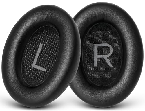 GEVO Replacement Ear Pads for Bose QC45, Ear Cushions for Bose QuietComfort 45 (QC45) & Quiet Comfort SE (QC SE) Headphones, Earpads with Softer Leather Noise Isolation Foam (Black)
