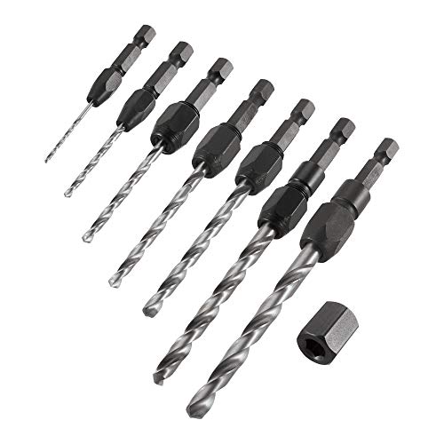 Trend Snappy 7-Piece Imperial HSS Drill Set, Quick Release, 1/4 Inch Hex Shank, SNAP/D/SET, Silver