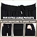 Blosssound Summer Men's Chef Pants Pack Classic 5 Pocket Chef Cargo Baggy Kitchen Pants with Elastic Waist Black