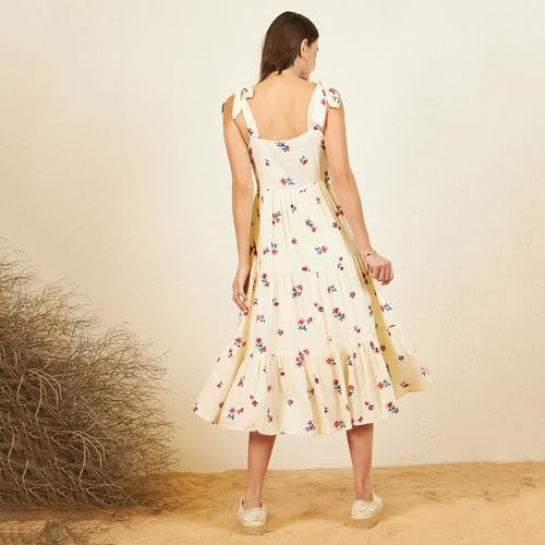 Image of Carlton London Women's Chiffon Fit and Flare Midi Dress