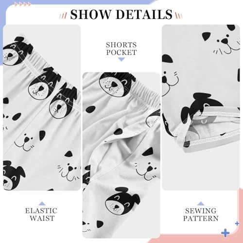 Pajama Pants Dogs Face PJ Bottoms Sleepwear Lounge Sleep Pant with Pockets4