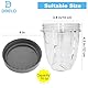 DRELD 2 Set Ersatzteile für Nutribullet Entsafter Becher 18 OZ, 2 Stück Nutribullet Ersatzbecher mit Deckel, Kompatibel mit Nutribullet Entsafter 900W/600W (18oz/530ml)