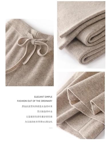 Women's Winter Knitted Wool Pants Cashmere Straight Floor-Length Trousers4