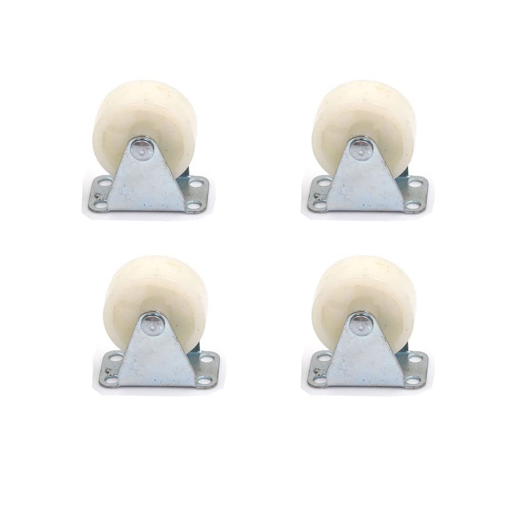 Set di 4 ruote girevoli piccole da 50 mm, ruote fisse per mobili, piccole ruote in gomma non girevoli per ruote di ricambio