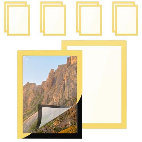 CHUENHEI 10 Stück Diamond Painting Rahmen 30x40 cm Gold, Magnetrahmen Selbstklebend mit Magnetverschluss, Magnetischer Bilderrahmen Magnet Rahmen für Informationsrahmen, Wanddekoration