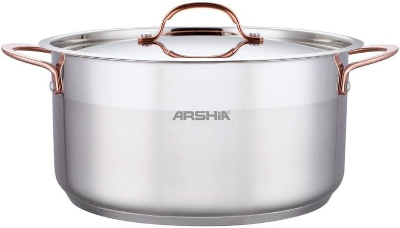 Stainless Steel Casserole 18cm with Double Lid (Glass & Steel) – Premium 18/10 Stainless Steel, Aluminum Encapsulated Base, Self-Basting Lid, Induction & All Stovetop Compatible