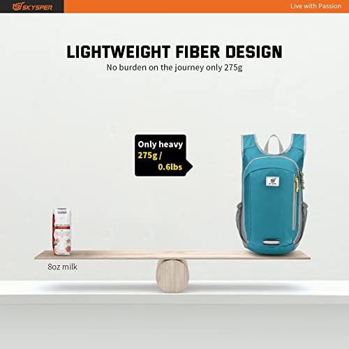 Miniatura 2 de Skysper 10l Mochila Plegable Ultraligera Mochila De Viaje Mochilas De Marcha Pequeña Ahorra Espacio Para Hombre Mujer Viaje Excursiones Cortas Senderismo, Cian