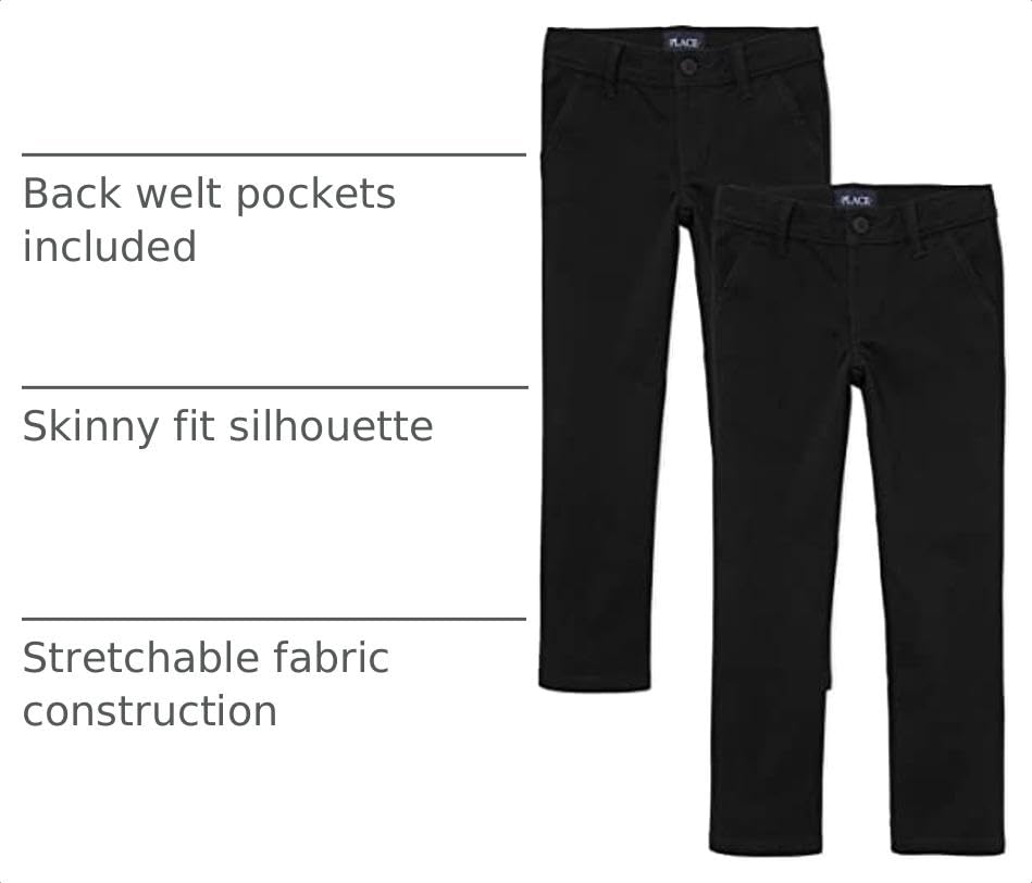 Image of The Children's Place Girls Stretch Skinny Chino Pants, multipacks