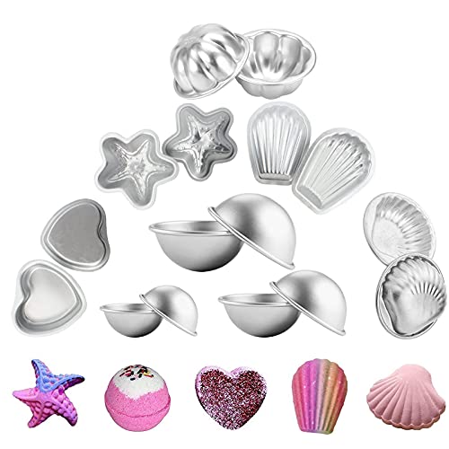 Moule bombe de bain en métal kit de 16 pièces pour DIY savon et pâtisserie