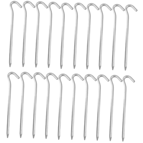 OUNONA 40個入り頑丈六角形メタルテントペグ 軽量コンパクト設計 風耐性 地面固定具 キャンプ タープ用多地形対応地刺し用品