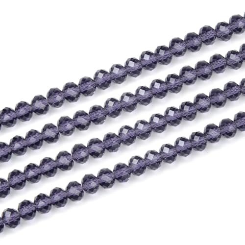 Image of 700pcs Czech Faceted Rondelle Crystal Glass Beads 8mm Bulk Amethyst Purple