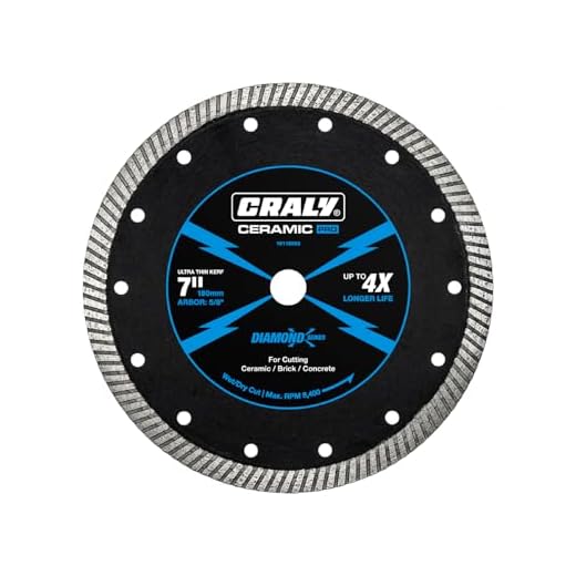 CRALY 7 Inch Ultra Thin Turbo Diamond Blade, 5/8 in Arbor, 7'' Diamond Stone Blade for Angle Grinder & Circular Saw, Diamond Cutting Wheel for Cutting Granite, Concrete, Brick, Marble, Masonry