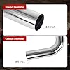 Richeer 2.5 inch O.D. T304 Stainless Steel DIY Custom Exhaust Tubing Mandrel Bend Exhaust Pipe Straight & U-bend Kit (Set of 8) Polished Surface, Universal Fit