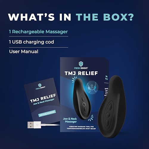 TMJ Relief - Best TMJ Massager, Calming Vibration for Pain Relief - Soothe Tension in Neck, Jaw, and Face - Best Ergonomic Massage Tools for Facial - Waterproof, Soft Silicone FSA or HSA Eligible