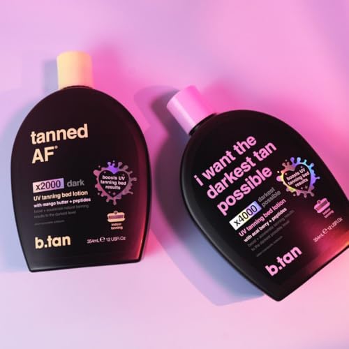 btan uv tanning bed lotion  darkest tanning lotion - tinted indoor outdoor tan bronzer accelerator best browning body tan extender no sun protection 12 fl oz