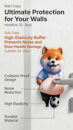 Image of 3D Shiba Inu Dog Belly Stickers Door Stop Wall Protector Silent Shockproof Soft Rubber Wall Door Knobs Refrigerator Door Closets from Damage 2 Pack (A (2 Pack)