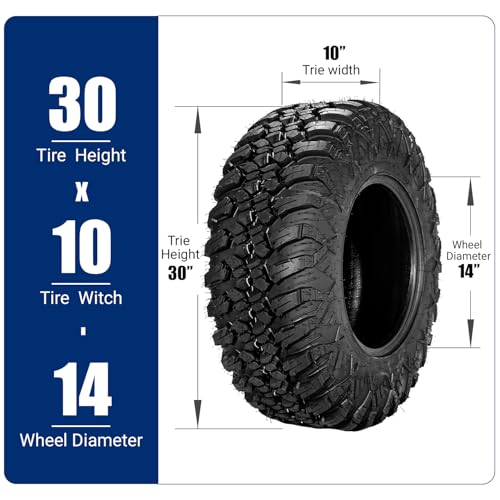 Image of Set of 4 FORERUNNER 30X10R14 ATV Tires, 8PR Tubeless UTV Tires, All-terrain Tires