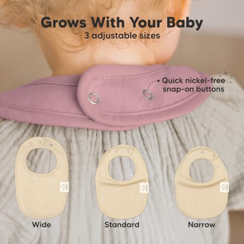 Image of KeaBabies 8-Pack Organic Baby Bibs for Drooling and Teething (Mauve) | Soft Cotton Bibs for Baby Girl, Boy, Extra Absorbent, Easy to Clean & Put On, Toddler, Newborn, Infant 0-24 Months
