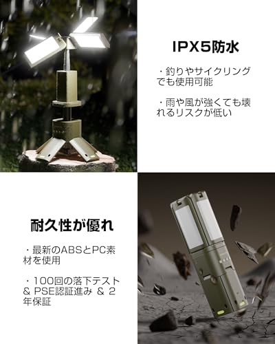 HAGOOGI HAGOOGI ランタン ledランタン キャンプライト 「1台5役・業界最初の焚火色」 折りたたみ式 キャンプランタン 14000ｍAh 大容量電池 USB充電式 焚火色 自然白 昼白色 3色切替 SOSモード 超高輝度 充電式ランタン 懐中電灯 モバイルバッテリー機能搭載 防災ライト キャンプ用品 夜釣り/地震/停電対策 非常用 持ち運び便利 収納バッグ付き Z2 の商品画像 5