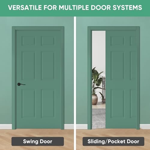 Image of BARNSMITH 36x80 in Raised 6-Panel Textured White Primed Door Slab, Classic Style Paintable Hollow Core Interior Door Panel, for Pocket, Swing, Sliding Door, No Pre-Drilling, Durable and Lightweight