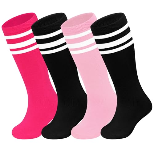 Image of Sarfel Youth Toddler Soccer Socks Kids Baseball Socks Youth Boys Girls Knee High Softball Football Accessories Tube Cotton