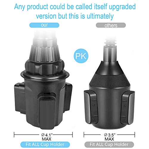 Car-Cup-Holder-Phone-Mount Adjustable Long Pole Automobile Cup Holder Smart Phone Cradle Car Mount for iPhone 11 Pro/XR/XS Max/X/8/7 Plus/6s/Samsung S10 /Note 9/S8 Plus/S7 Edge-Grey