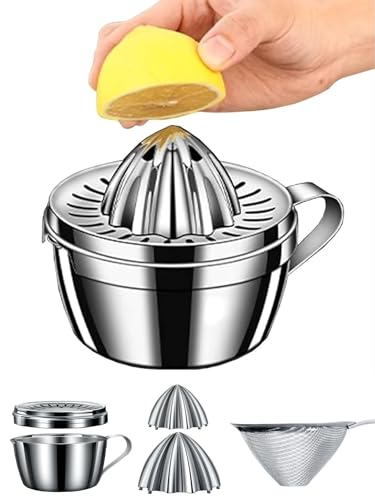 Homestia Citrus Juicer with Strainer, 14oz Bowl, 2 Spouts