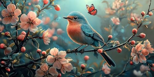 Broderie Diamant Papillons d'oiseaux 80x160cm Cadeau Créatif pour Adultes