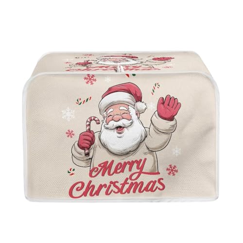 STUOARTE Housse de grille-pain à 2 tranches imprimée Père Noël, protection anti-poussière pour grille-pain pour la plupart des grille-pain à fente longue, décoration de Noël