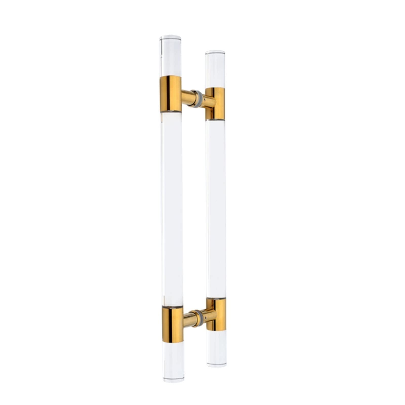 LQZAXSRDR Sliding Barn Door Handle, Round Transparent Crystal Glass Door Pull Handle, Multicolor, H-Shaped, Multiple Sizes(A,60cm(23.6in) 40cm(15.7in))