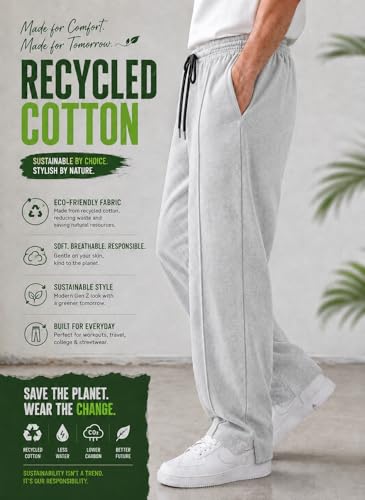 Image of ENDEAVOUR WEAR Men's Baggy Oversized Track Pants | Premium Cotton Rich Fabric | Straight Loose Fit Non-Cuffed | Gym, Streetwear & Casual Comfort Track Pants Lounge Pants