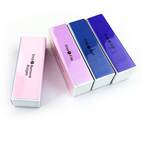 ericotry Bloque de búfer de uñas con 4 lados de tablero de esmeril lijado, limas de lima de uñas, pulidor de uñas, herramienta de manicura y pedicura para uso en salones de casa (color aleatorio)