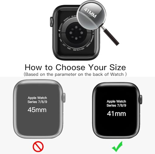 Image of Case with Screen Protector for Apple Watch Series 9 8 7 41mm, Overall Protective Cover, Built-in Tempered Glass Film High Sensitivity, 2 Pack (Blue)