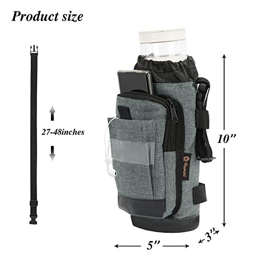 Crutch Bag Lightweight Crutch Accessories Storage Pouch With Reflective Strap And Front Zipper Pocket For Universal Crutch Bag To Keep Item Safety (Dark Gray) #TOP2