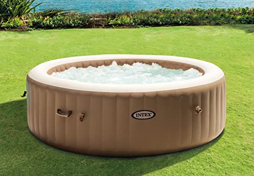 Intex PureSpa Bubble 8 Person Inflatable Hot Tub Spa - 170 Bubble Jets, 2200W Heater, Hard Water System, Large Round Outdoor Garden Spa, 236cm