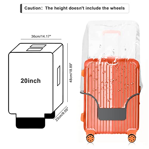 Image of 20 24 28 30 Inch Clear Suitcase Luggage Protector Cover Tsa Approved Waterproof PVC Thicken Transparent Full Clear Suitcase Protector Cover Travel Case 3 Pieces Set, Full Clear, S (19-20